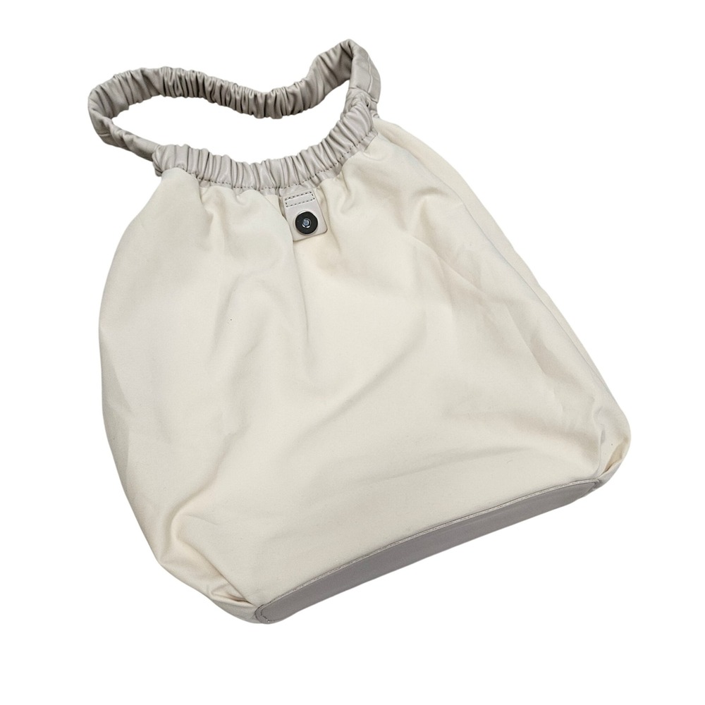 Oak + Fort Shoulder Bag Beige Ruched Vegan Leather Slouchy Hobo‎ Minimalist - Picture 7 of 10